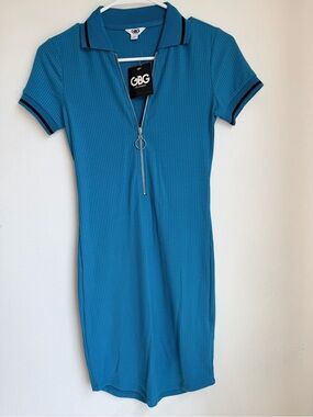 GBG Los Angeles Teal Polo Zip Dress - Size XS New